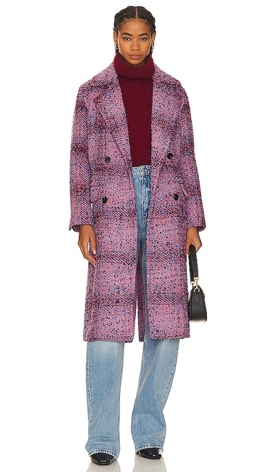 Shop Ena Pelly Neve Wool Coat In Purple