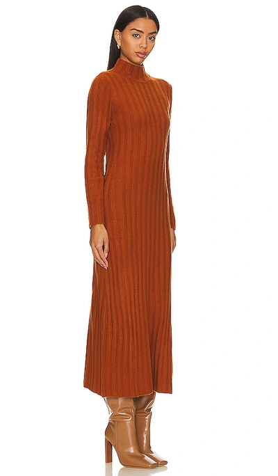 Shop Callahan Pia Long Sleeve Midi Dress In Brown