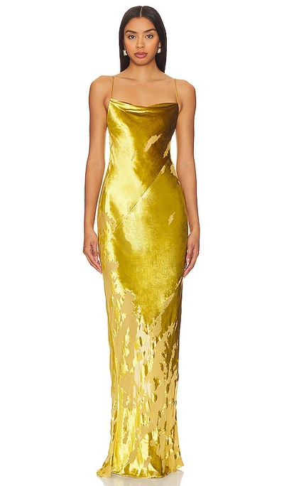 Shop The Sei Cowl Bias Gown In Yellow