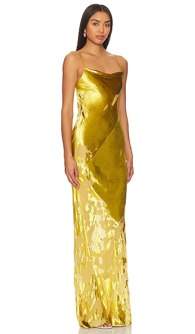 Shop The Sei Cowl Bias Gown In Yellow