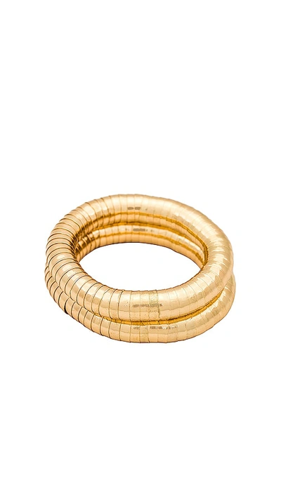 Shop Ettika Bend Bracelet Set In Metallic Gold