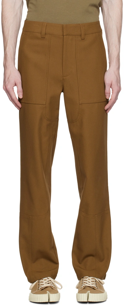 Shop Helmut Lang Brown Utility Trousers In Cigar - D1r