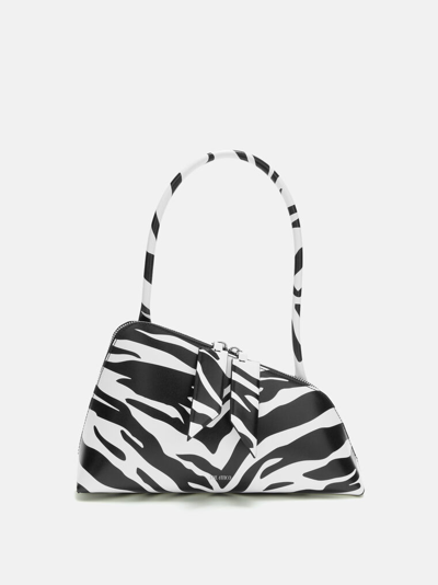 Shop Attico Shoulder Bag "sunrise" Black And White In White/black