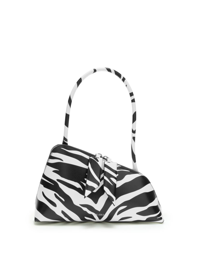 Shop Attico Shoulder Bag "sunrise" Black And White In White/black