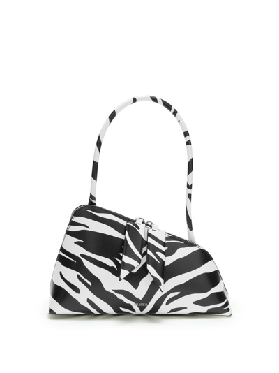 Shop Attico "sunrise" Black And White Shoulder Bag In White/black