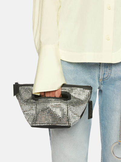 Shop Attico ''via Dei Giardini 15'' Black Tote Bag In Black And Crystal