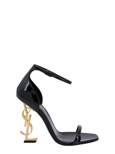 Shop Saint Laurent Patent Leather Sandals In Black