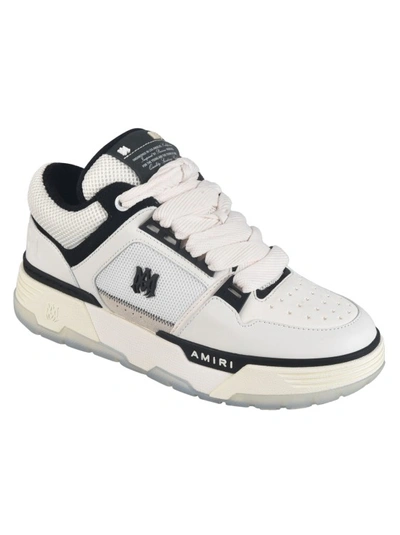 Amiri White And Black Chunky Sneakers With Logo Detail In Leather And Mixed Tech Fabrics Man In White