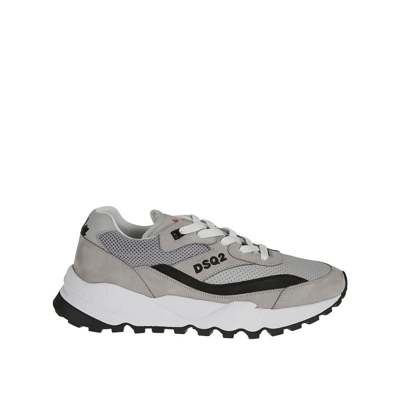Shop Dsquared2 Free Leather Sneakers In Grey