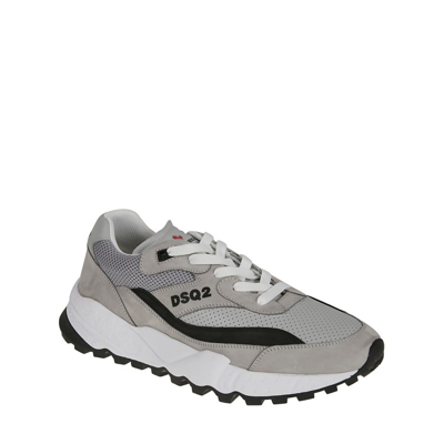 Shop Dsquared2 Free Leather Sneakers In Grey