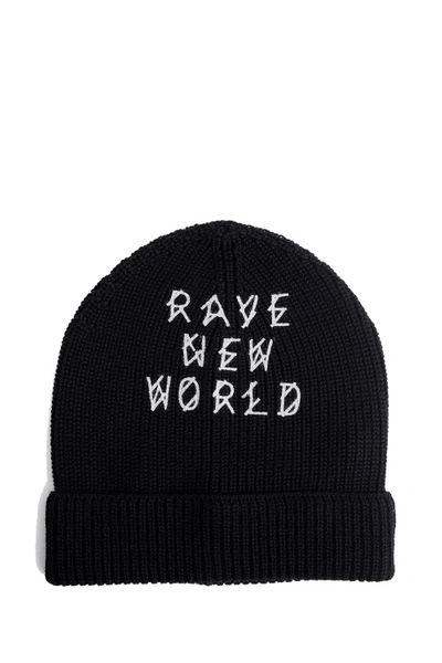 Shop 44 Label Group Black Rave New World Beanie In Techno Wool