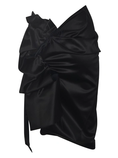 Shop Maison Margiela Black Sativ Weave Skirt