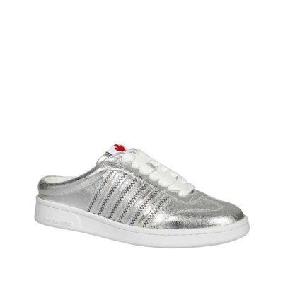 Shop Dsquared2 Boxer Open Back Sneakers In Silver