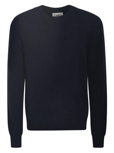 Shop Ami Alexandre Mattiussi Logo-embroidered Cashmere Jumper In Black