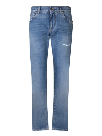 Shop Dolce & Gabbana Blue Slim Jeans