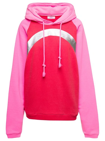 Shop Erl Rainbow' Multicolor Oversized Hoodie In Cotton Woman In Red