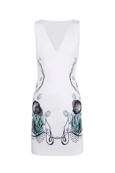 Shop Saiid Kobeisy Printed Crepe Dress In White