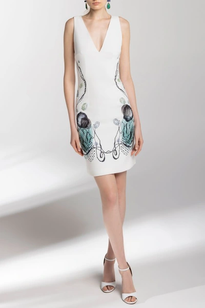 Shop Saiid Kobeisy Printed Crepe Dress In White