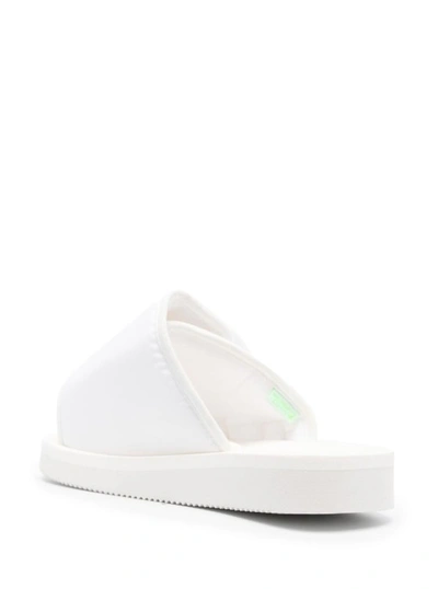 Shop Suicoke Kaw-cab' White Sandals With Velcro Fastening In Nylon