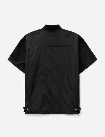 Shop Heliot Emil Short Sleeve Nylon Shirt With Carabiner In Black