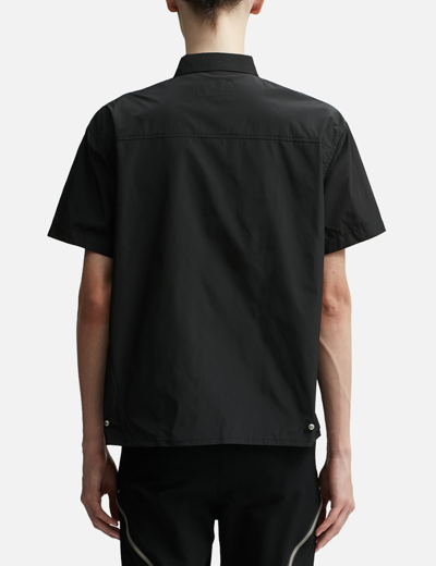 Shop Heliot Emil Short Sleeve Nylon Shirt With Carabiner In Black