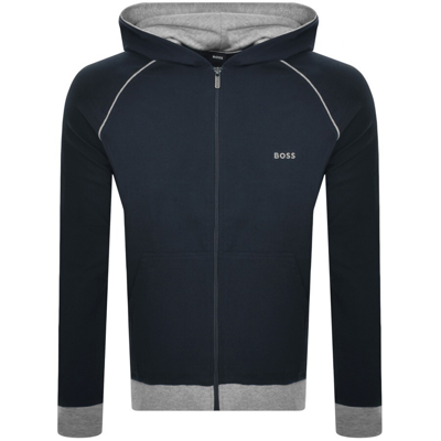 Hugo Boss Boss Bodywear Lounge Hooded Tracksuit Navy In Navy