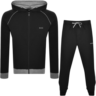 Hugo Boss Boss Lounge Hooded Tracksuit Black In Black