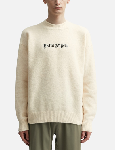 Shop Palm Angels Classic Logo Sweater In White