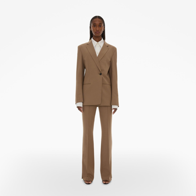 Shop Helmut Lang Single-double Breasted Blazer In Dune