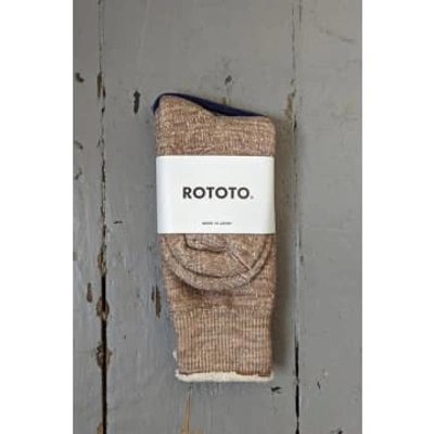 Shop Rototo Camel Double-face Socks