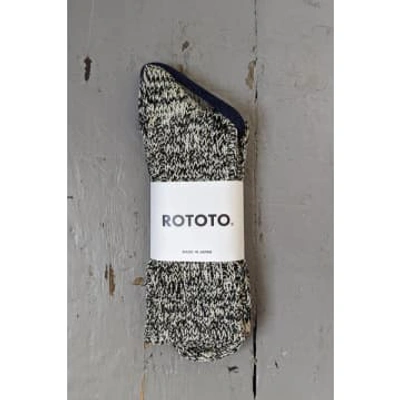 Shop Rototo Black Ribbed Crew Socks