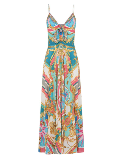 Shop Camilla Women's Abstract-print Silk Sleeveless Maxi Dress In Sail Away With Me