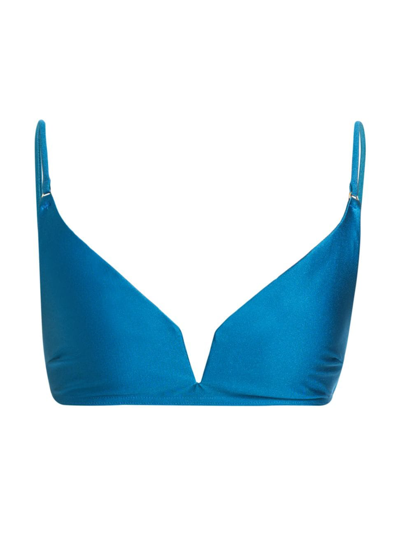 Shop Zimmermann Women's August Plunge Undewire Bikini Top In Teal