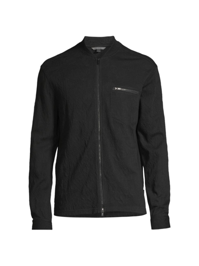Shop John Varvatos Men's Webster Jacquard Shirt In Black