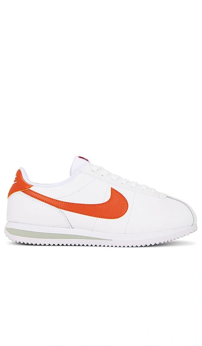 Shop Nike Cortez Sneaker In White  Campfire Orange  & Jade Horizon