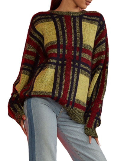 Shop Cynthia Rowley Women's Mohair Wool-blend Jacquard Sweater In Yellow Multi