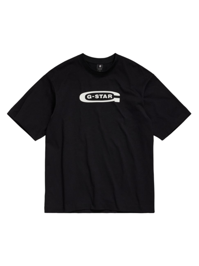 Shop G-star Raw Men's Logo Oversized T-shirt In Dark Black