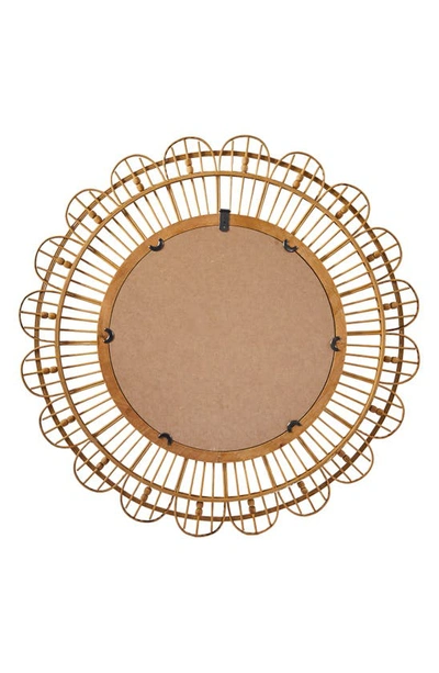 Ginger Birch Studio Bamboo Handmade Woven Mirror In Brown