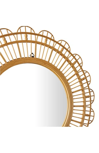 Ginger Birch Studio Bamboo Handmade Woven Mirror In Brown