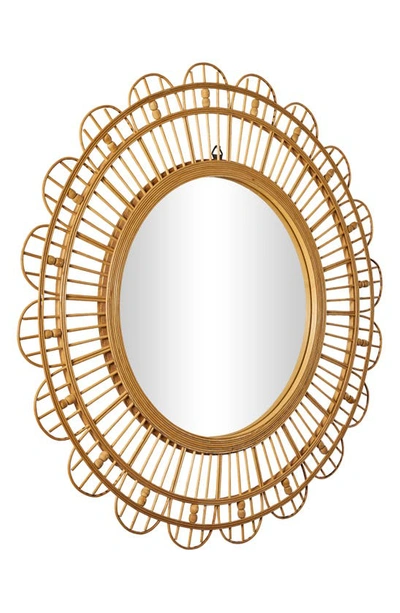 Ginger Birch Studio Bamboo Handmade Woven Mirror In Brown