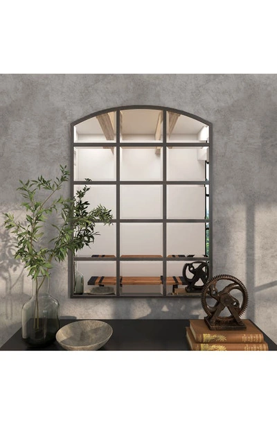 Shop Sonoma Sage Home Dark Gray Metal Window Pane Inspired Wall Mirror