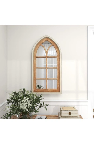 Shop Sonoma Sage Home Brown Wood Window Pane Inspired Wall Mirror