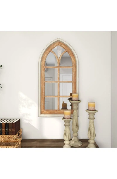 Shop Sonoma Sage Home Brown Wood Window Pane Inspired Wall Mirror