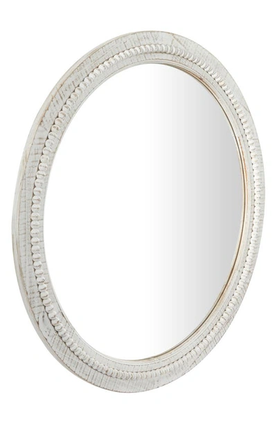 Shop Ginger Birch Studio Carved Wood Wall Mirror In White