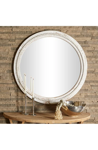 Shop Ginger Birch Studio Carved Wood Wall Mirror In White