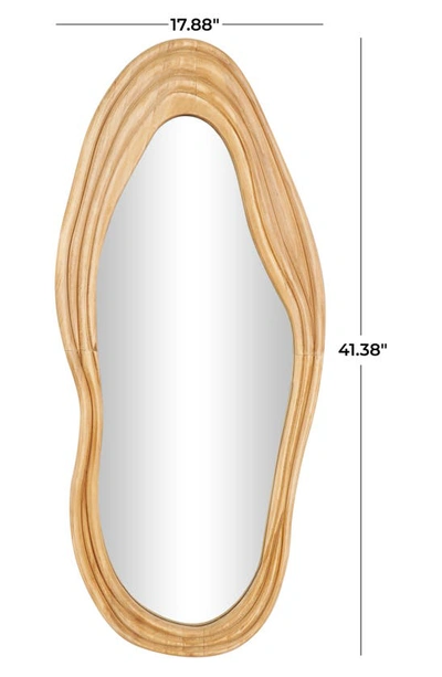 Ginger Birch Studio Abstract Wavy Wall Mirror In Brown