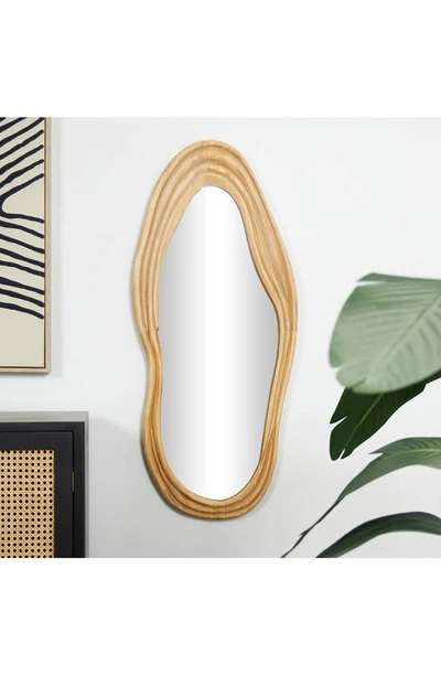 Ginger Birch Studio Abstract Wavy Wall Mirror In Brown