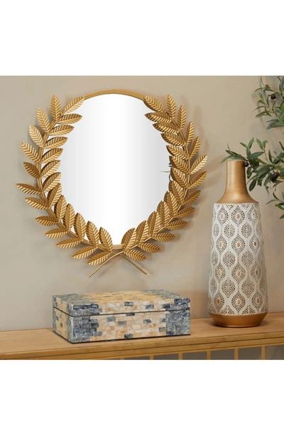 Shop Vivian Lune Home Leaf Wall Mirror In Gold
