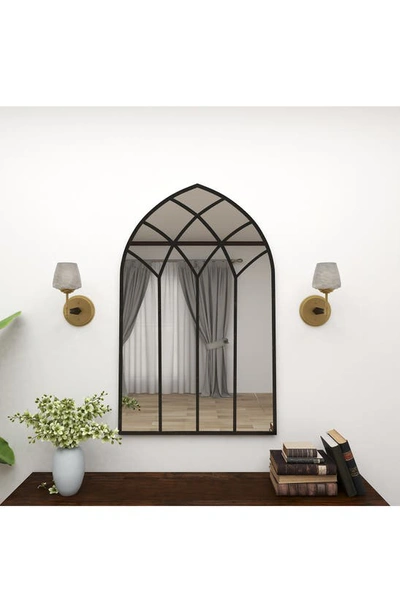 Shop Sonoma Sage Home Black Metal Window Pane Inspired Wall Mirror