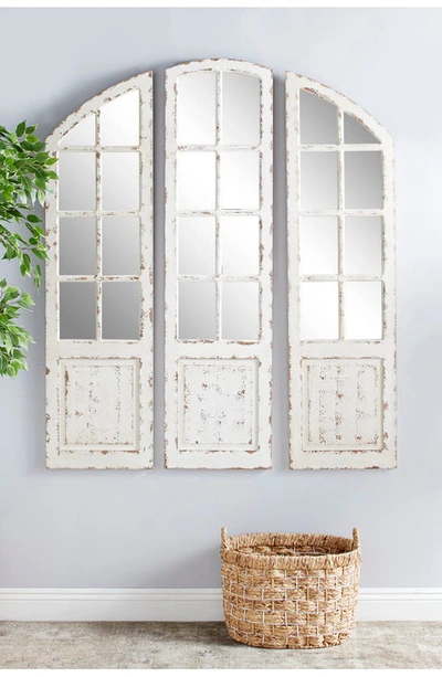 Shop Sonoma Sage Home White Wood Windowpane Inspired 3-panel Wall Mirror